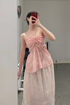 SWAYING/KNIT Bow Tube Top SW22SST02 Light Pink PS47